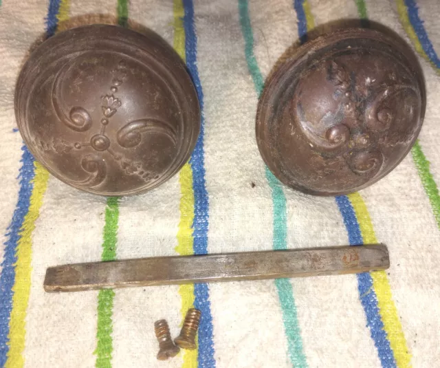 Pair Antique Door Knobs Victorian