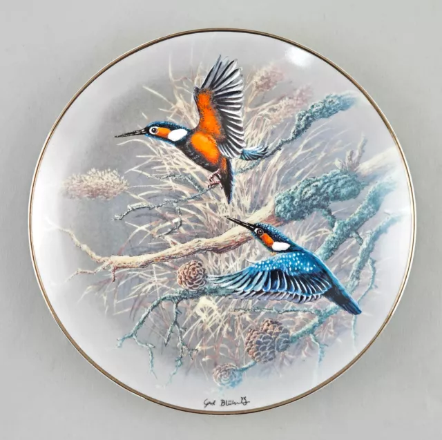 A-9240247 Wand-Teller Collection Plate Kingfishers " Jewels The Bird World "