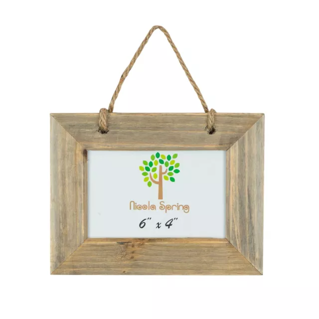 Rustic Wooden Hanging Photo Frame Driftwood Picture Display 6 x 4" Natural