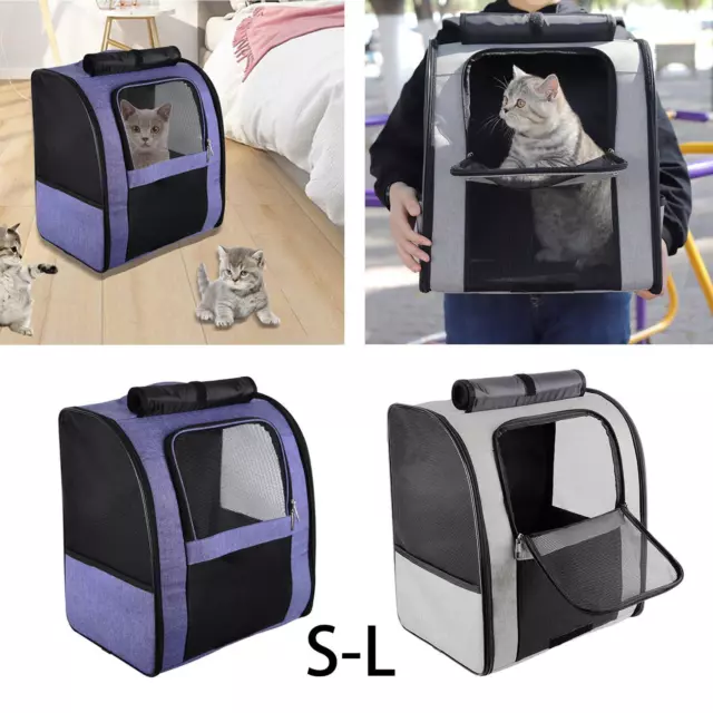 Mochila plegable de tela Oxford para perros y gatos, bolsa de transporte