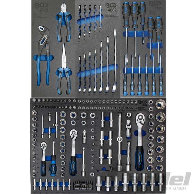 BGS Werkstattwagen-Einlage Chiavi Inglesi Pinze Sw - Acciaio Set a Bussola