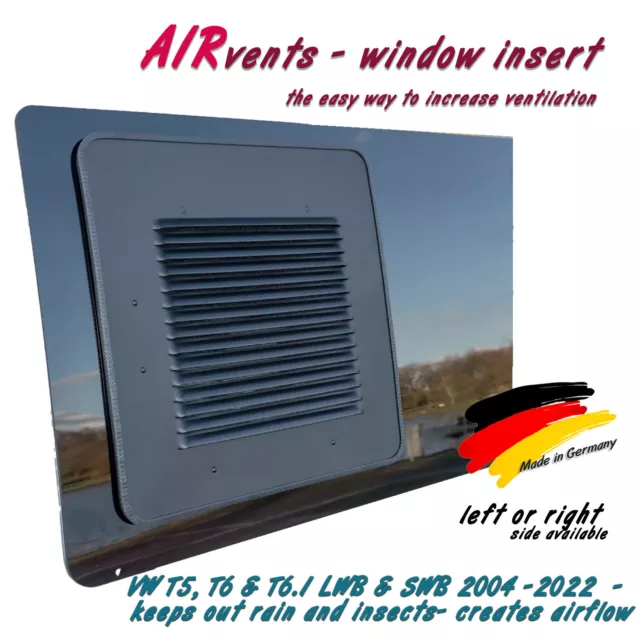 Left louvre air vent VW Transporter Multivan T5 T6 - window insert ventilation