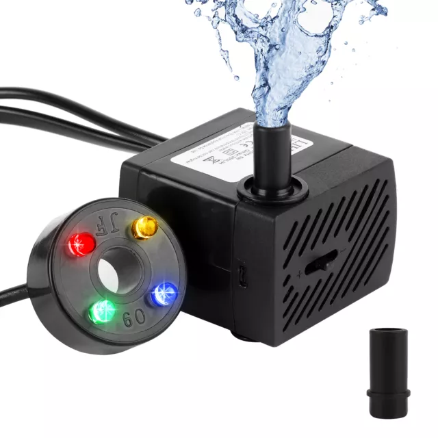 Pompe à Eau 5W 4 LED Fontaine Éclairage de Bassin Submersible Aquarium