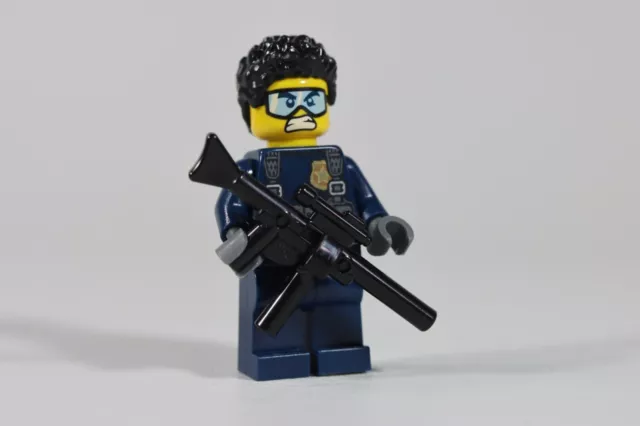 LEGO® City Police Minifigure Officer SWAT Team Gun Dude Angry Face
