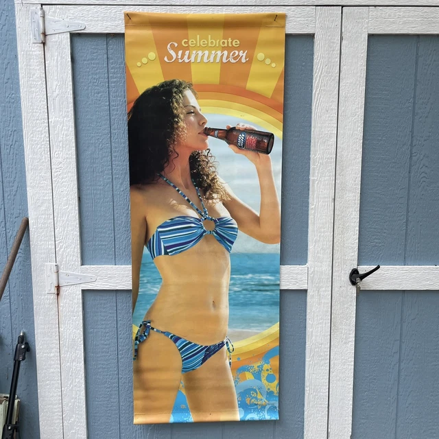 CELEBRATE SUMMER GIRL Bikini Budweiser Bud Light 2 Sided Banner 22x50