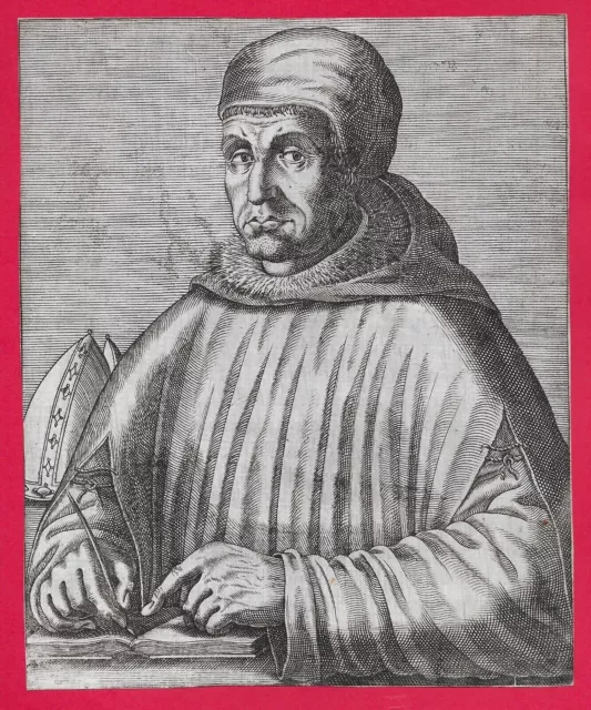 GA38-GRAVURE-17e-PIERRE LOMBARD-ÉVÊQUE ITALIEN-(1100-1160)
