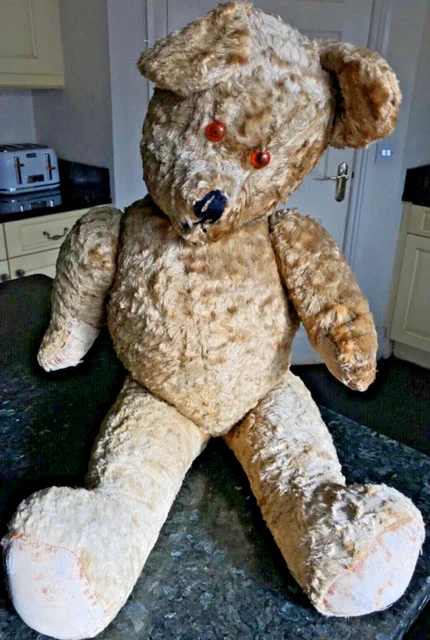 Very Old Vintage Teddy Bear 5 Way Jointed Moving Arms Legs Head Large 76cm