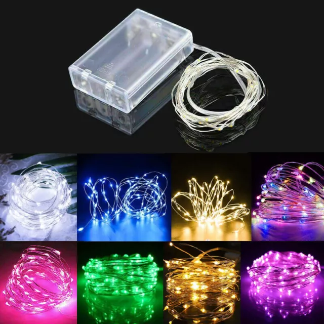 20/50/100 LED String Fairy Lights Copper Wire Battery Powered Waterproof Decor