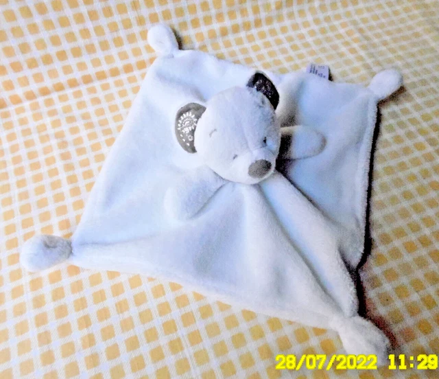 🐞/ Simba Toys Doudou Ours Blanc/Creme Babdana Marron Plat Carre 23/23Cm Tbe N°2