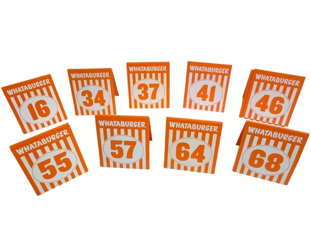 Individual WHATABURGER Restaurant Table Tent Numbers - Modern Matte