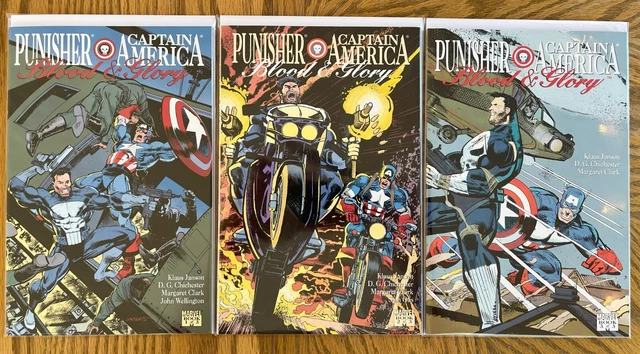 1992 Marvel Comics Punisher & Captain America Blood And Glory 1-3 Tpb Set Vf/Nm
