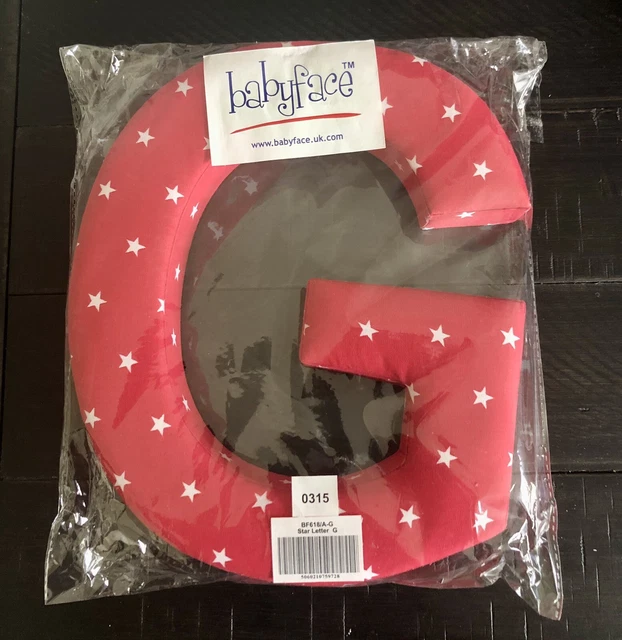 Fabric Covered Wall Letter - Red with White Stars - Letter G