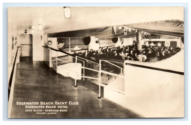 Postcard Edgewater Beach Yacht Club Hotel, Chicago, IL  RPPC H7.2