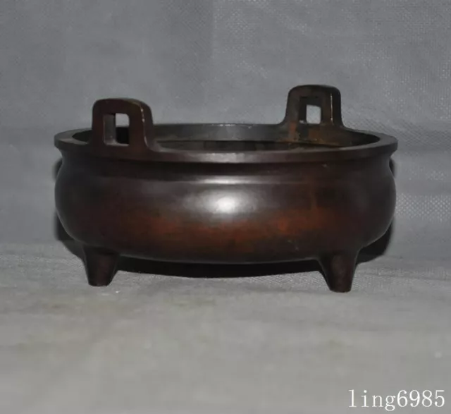 Mark China Chinese Buddhism temple bronze Joss Incense burner Censer statue