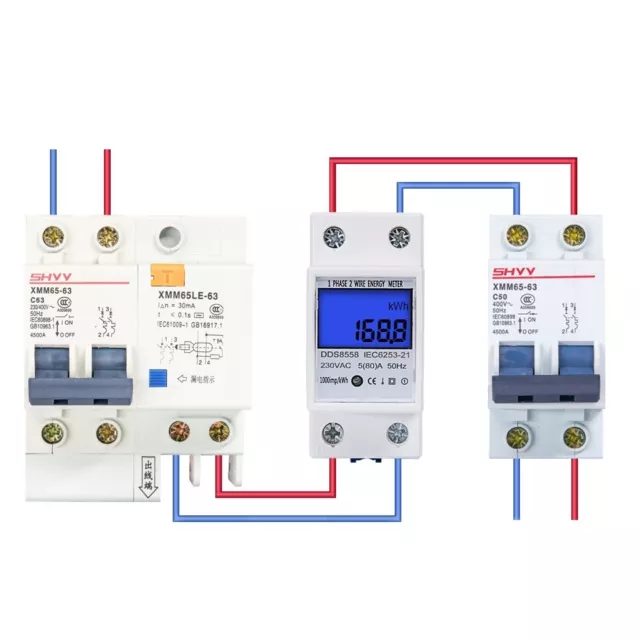 Kwh wattmètre din-rail compteur d'énergie numérique LCD consommation d'énerg