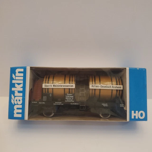 Marklin 4432 HO Scale Oberrh. Weininteressenten Flat Car w/Barrel Load New