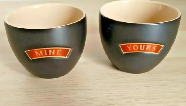 Baileys Irish Cream Desert Ceramic Bowls Cups Mugs "Mine & Yours” Set of 2