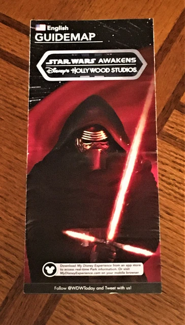 WALT DISNEY WORLD Disney&rsquo;s Hollywood Studios Guide Map-2016 - Star Wars Awakens $5.50 - PicClick