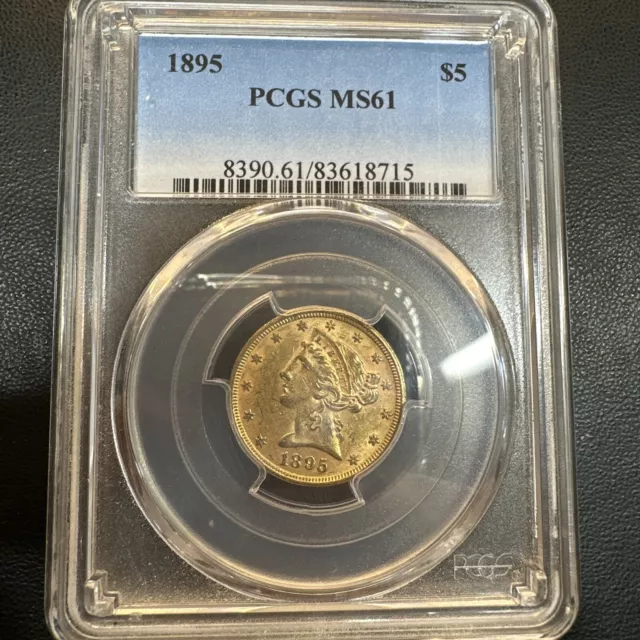1895 $5 Liberty Gold Coin PCGS MS61 | SURVIVAL ESTIMATE IN MS = 2250