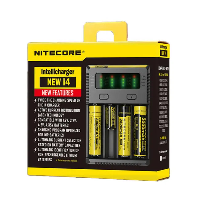 NITECORE I4 Intellicharger Batterie Rechargeable Chargeur LI-ION / Nimh Neuf
