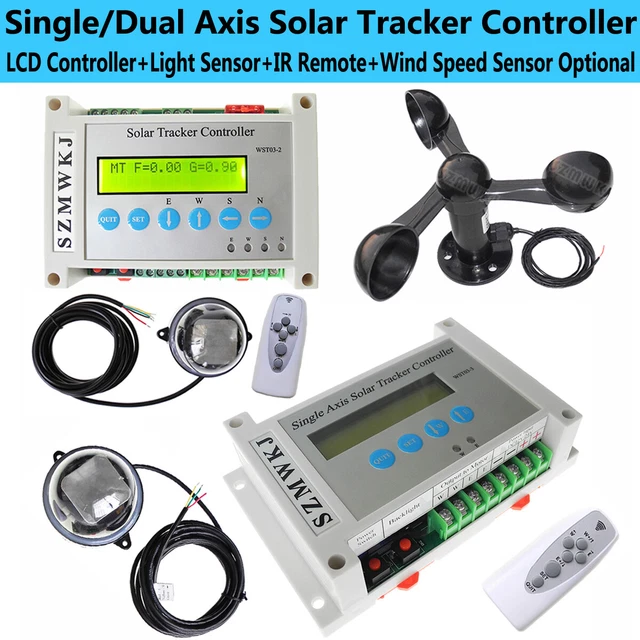 Auto-Tracking LCD Single/Dual Axis PV Solar Panel Tracking Tracker Controller IG