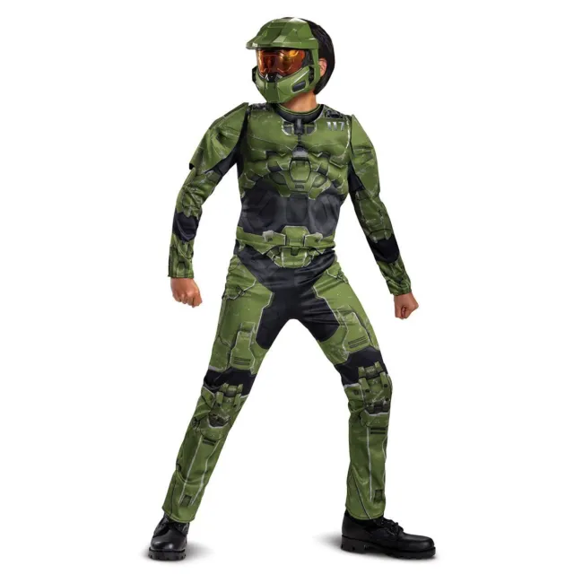 Official Kids Halo Master Chief Size S M Costume Boys Gaming Fancy Dress