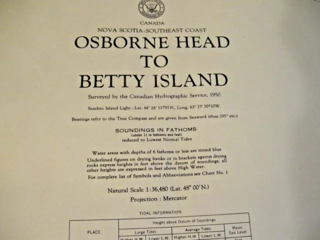 Navigational Chart / Map # H.o. 147 Osborn Head To Betty Island - Nova Scotia