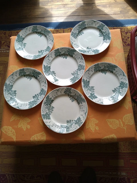 Ancienne Assiettes en Faïence de Lunéville Signé" K&G" Début Du XXe ART NOUVEAU