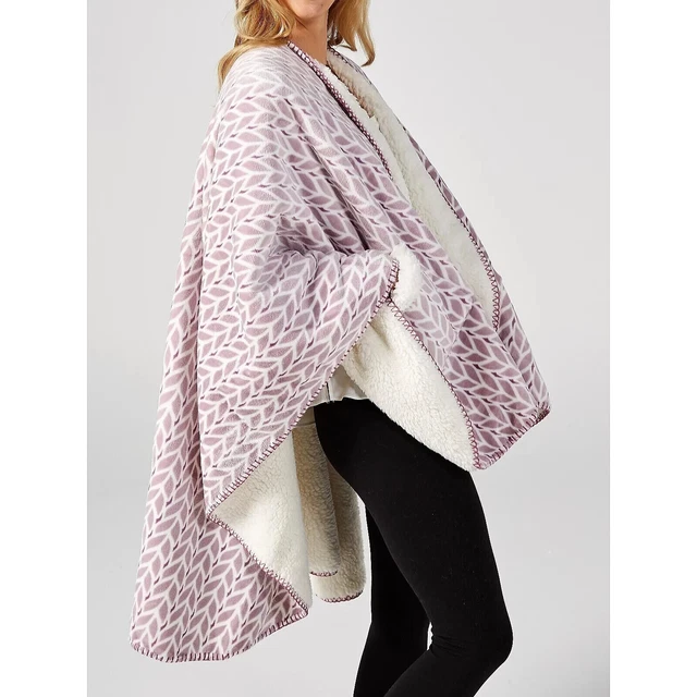 COZEE HOME SHERPA Cape Wrap in Denim One Size 26.99 PicClick UK