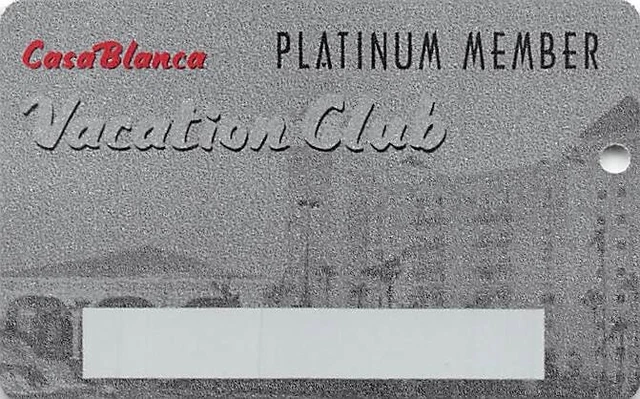 CasaBlanca Casino - Mesquite, NV - Rare Special Issue Slot Card, Silver Letters