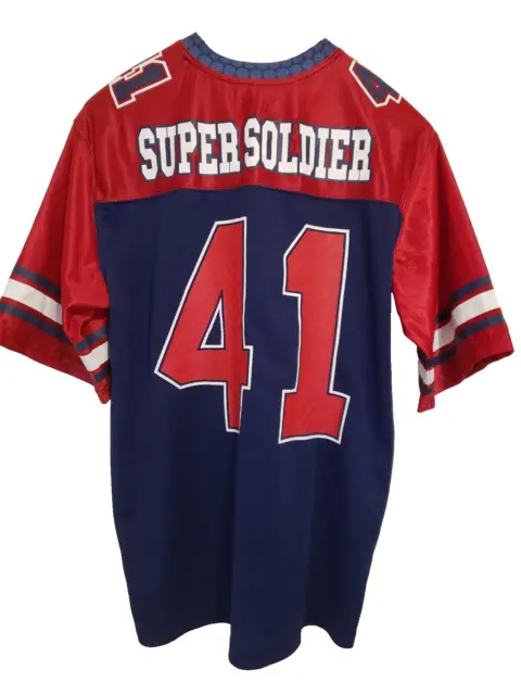 Marvel Captain America Super Soldier #41 Football Jersey Men L Preowned