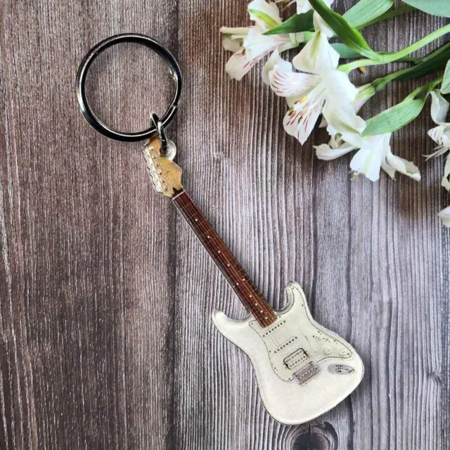 Porte-clés guitare Fender  Stratocaster WHITE