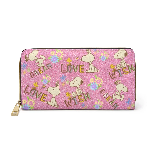 Snoopy Glitter Zipper Wallet