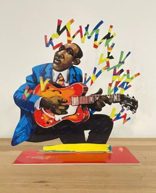 Pop art Escultura de metal jazz "Guitarrista" de DAVID GERSTEIN
