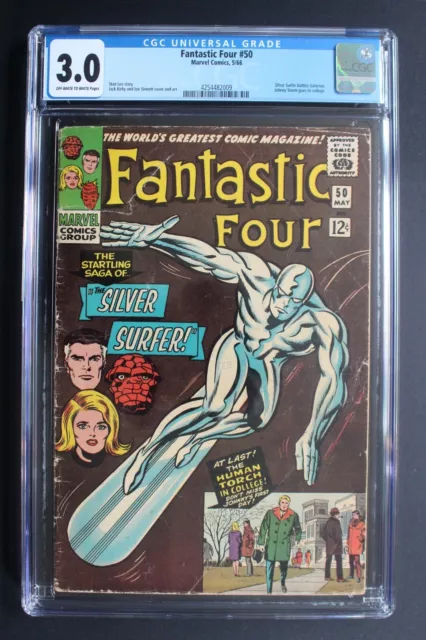 Fantastic Four 50 1st full SURFER-c 1966 3rd GALACTUS Inhumans LEE Kirby CGC 3.0