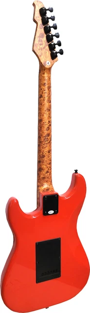 Guitare électrique RED FLAMMED ! Panneau de doigt érable guitare électrique - trémolo - accroche-regard 3