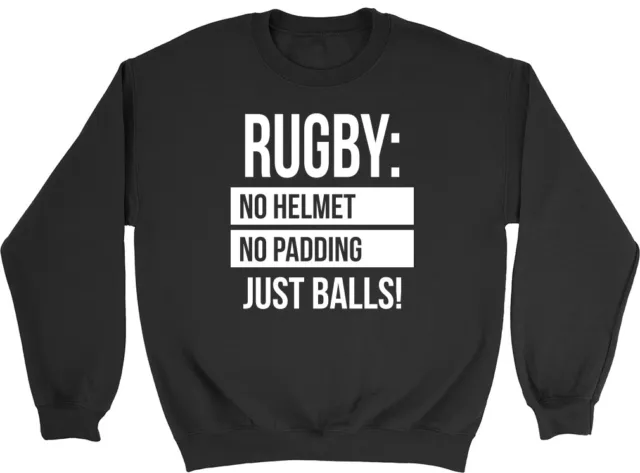 Felpa maglione Rugby - No Helmet No Padding Just Balls Ragazzi Ragazze Bambini