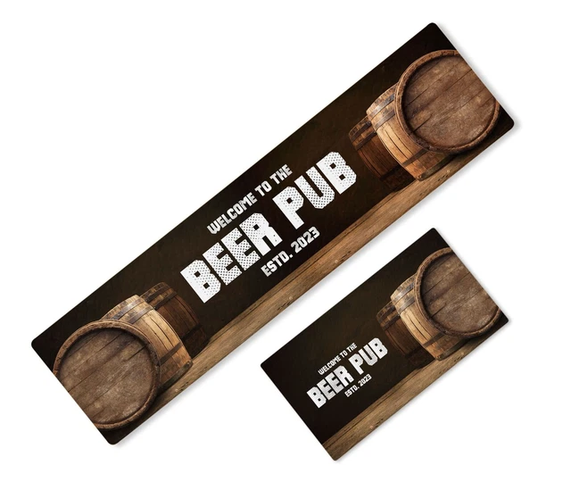 Personalised Bar Runner Any Text Beer Mat Ideal Home Pub Cafe Occasion 57