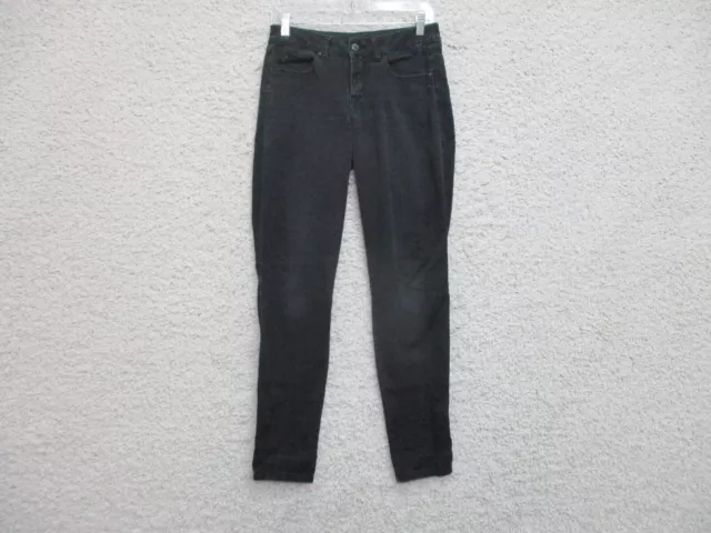 Fade To Blue Jeans 6 Womens Regular Size Black Denim Skinny Leg Stretch Modern