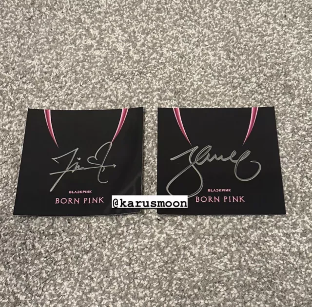 BLACKPINK YG Official Store Jennie + Jisoo The Album Autographed Signed Artcard