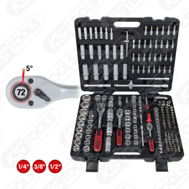 KS Tools Set de Llaves Conexión 195tlg Trinquete Caja Tuercas Vasos Torx