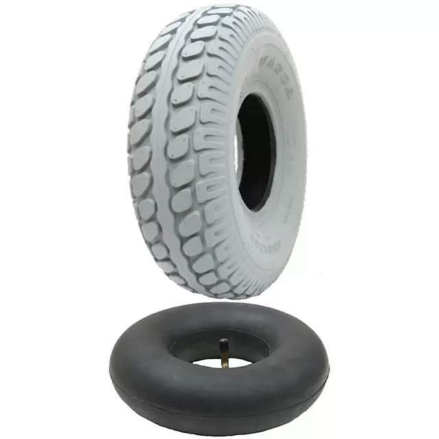 330x100 Mobility Scooter Tyre & Inner Tube Grey 400-5 Pneumatic Wheelchair Tire