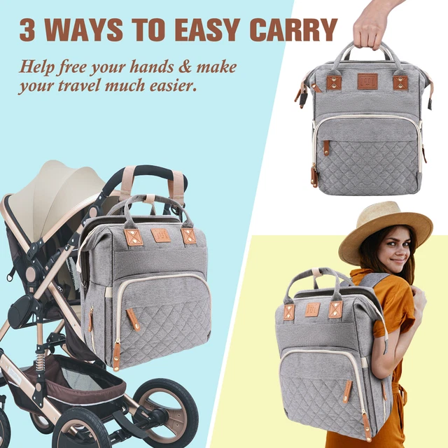 Baby Diaper Bag Backpack Changing Station for Boy Girl Waterproof with USB Port 12