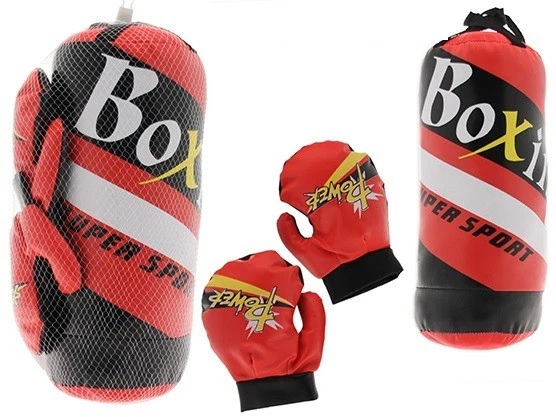 Boxing Boxe Set Con 2 Guantoni 18x14 Cm E Sacco Altezza 39 Cm Bambini dfh
