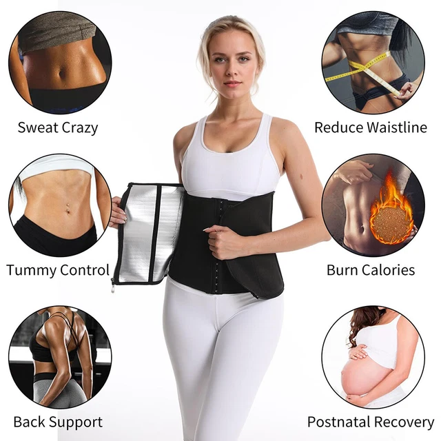 SWEAT SHAPER WOMEN Waist Trainer Sweat Bodyshaper Slimming Belt Gym