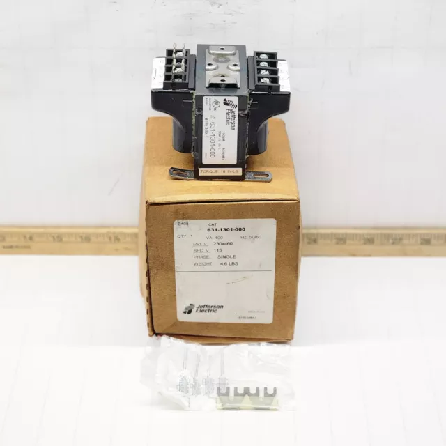 New Jefferson 100 Va Transformer 230/460V Primary 115V Secondary 1Ø 631-1301-000