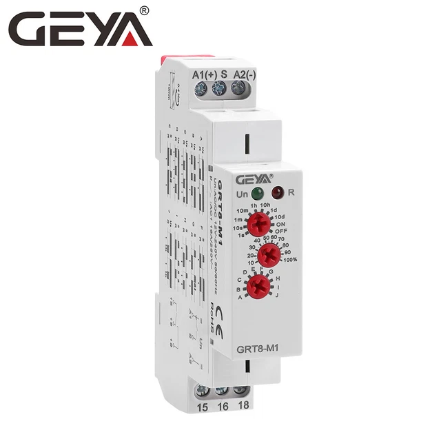 Relais Moniteur De Courant GEYA – 2 Contacts (2CO), 8A – Surveillance Sur/sous Tension AC/DC 24-240V