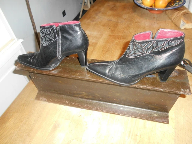 Bottines Salamander Noires - Taille 37, Cuir, Occasion En Très Bon état (PFT)