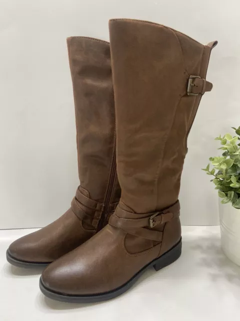 NEW Baretraps Alysha Women's Leather Knee High Zip Up Boots Brown 6-10 $99