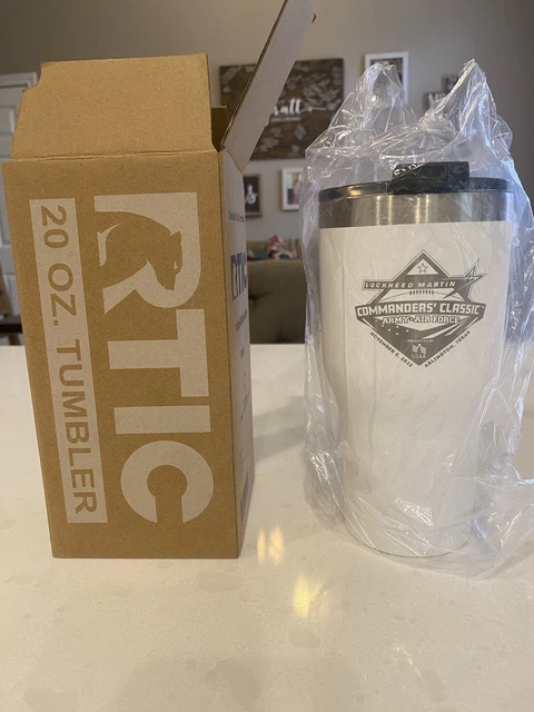 RTIC 20oz Tumbler Hot Cold Double Wall Vacuum Insulated White Commanders Classic